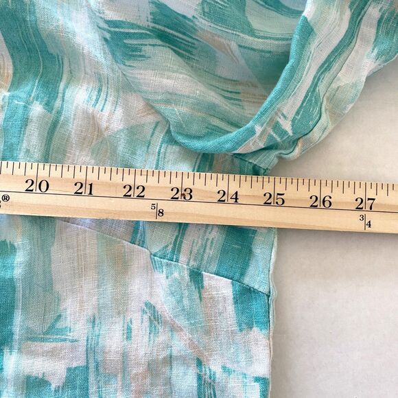 JM Collection Linen Blend Button Up 3/4 Sleeve Shirt Lace Trim Feminine Style 20 - Picture 5 of 10